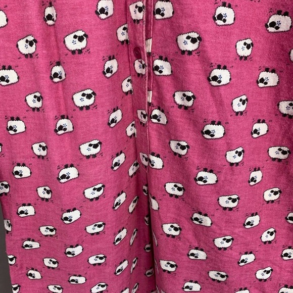VINTAGE Woolrich Pink Sheep Flannel Long Nightgown Pajamas Size Small Made in US - Picture 2 of 5
